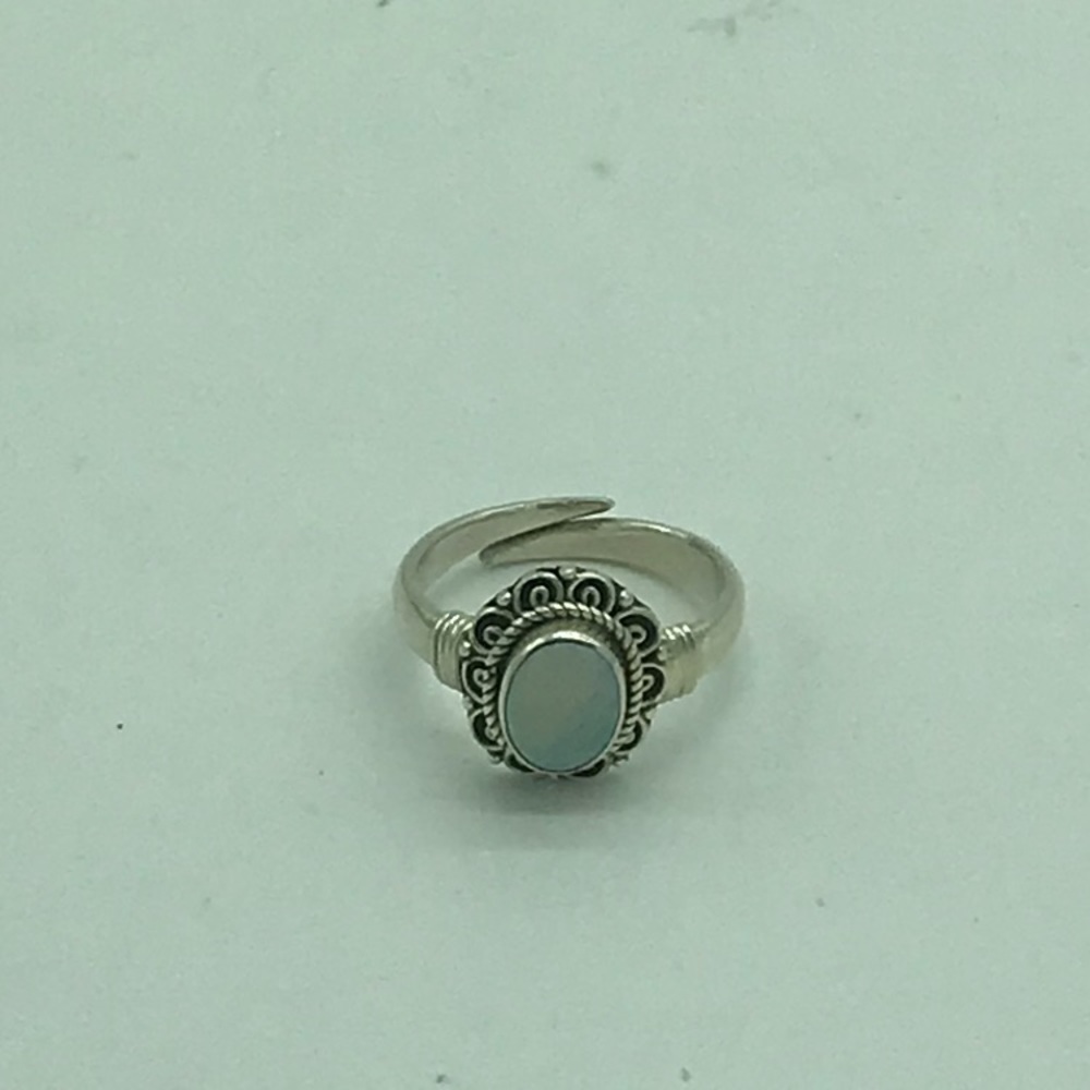 925 Silver Gemstone Adjustable Ring - image 2